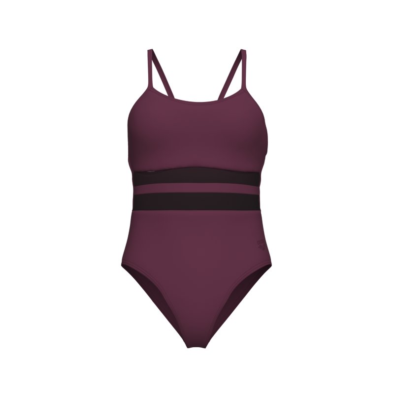 ARENA Maillot de bain 1 pièce femme Mesh Equals Rouge