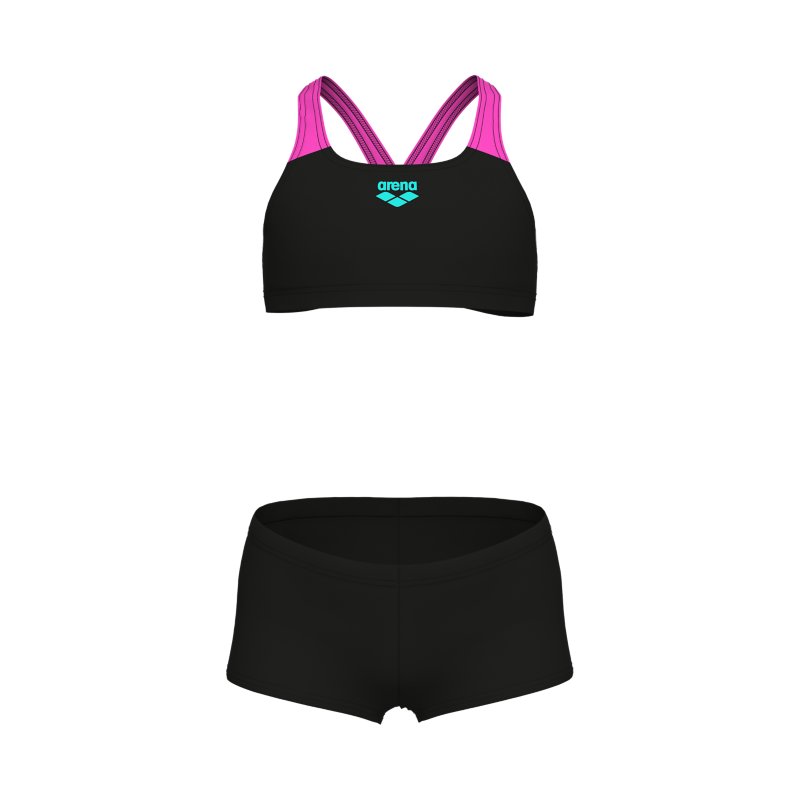 ARENA Maillot de bain 2 pièces fille Feel ultra confortable Noir et rose