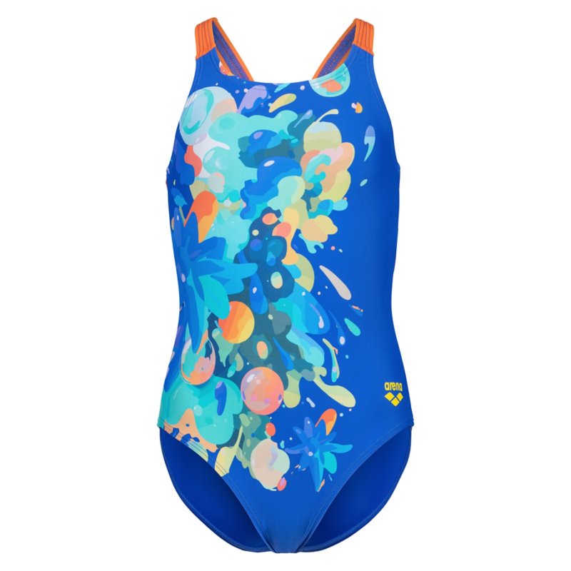 ARENA Maillot de bain 1 pièce fille Painting Bleu et orange