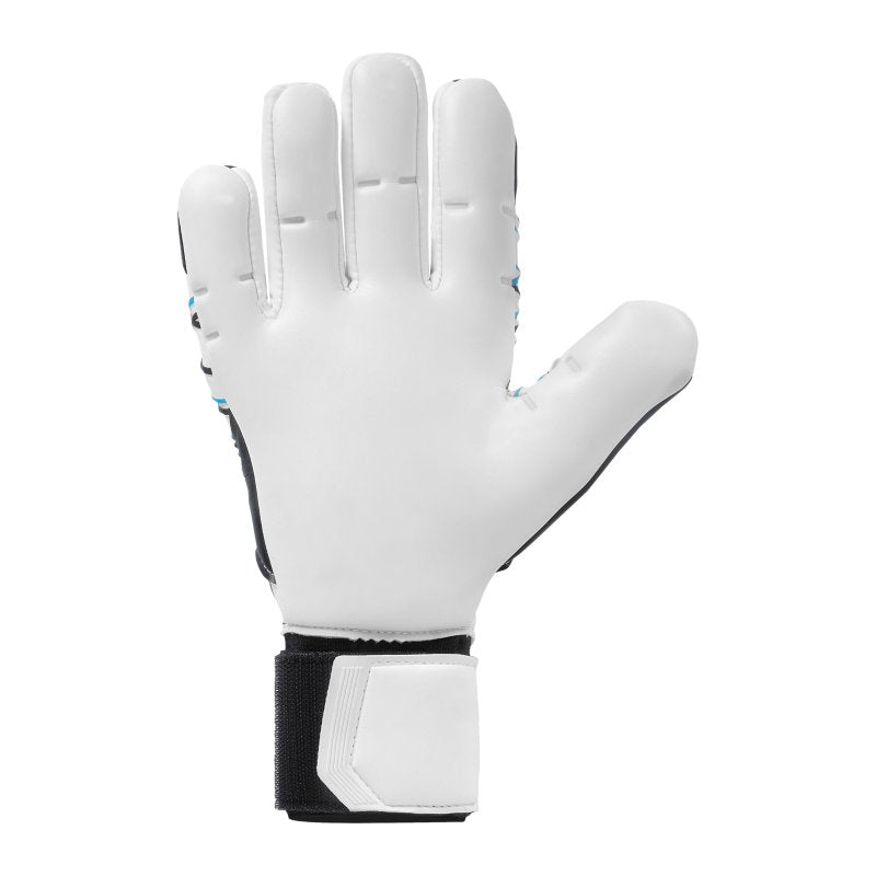 UHLSPORT Gants de gardien de football adulte Absolutgrip HN Blanc, noir et bleu fluo