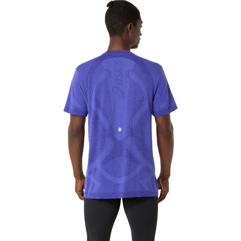 ASICS Tee-shirt de running à manches courtes homme Road Seamless Top Bleu et violet