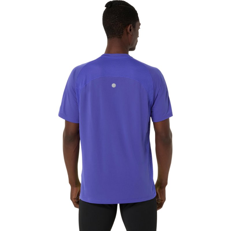 ASICS Tee-shirt de running à manches courtes homme Road Fade Bleu et vert