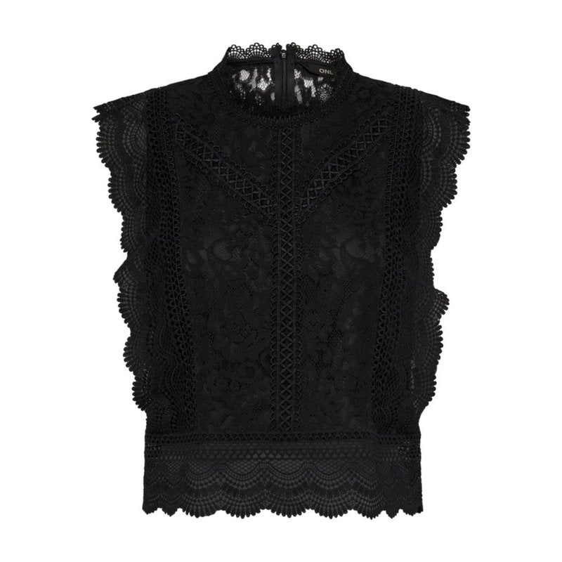 ONLY Débardeur femme Onlkaro S/L Lace Top Noir