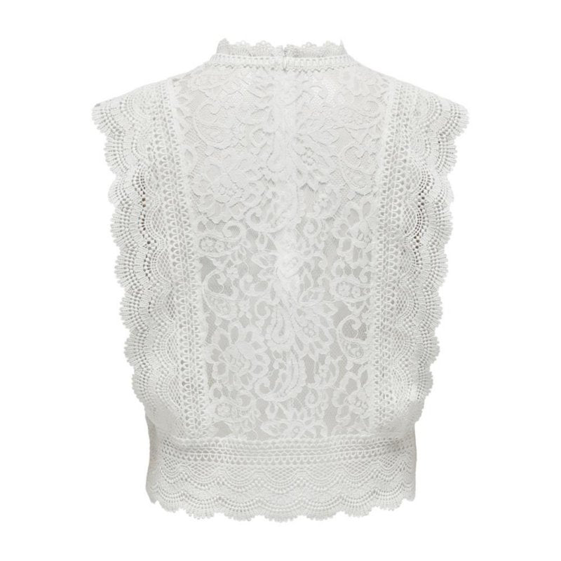 ONLY Débardeur femme Onlkaro S/L Lace Top Blanc