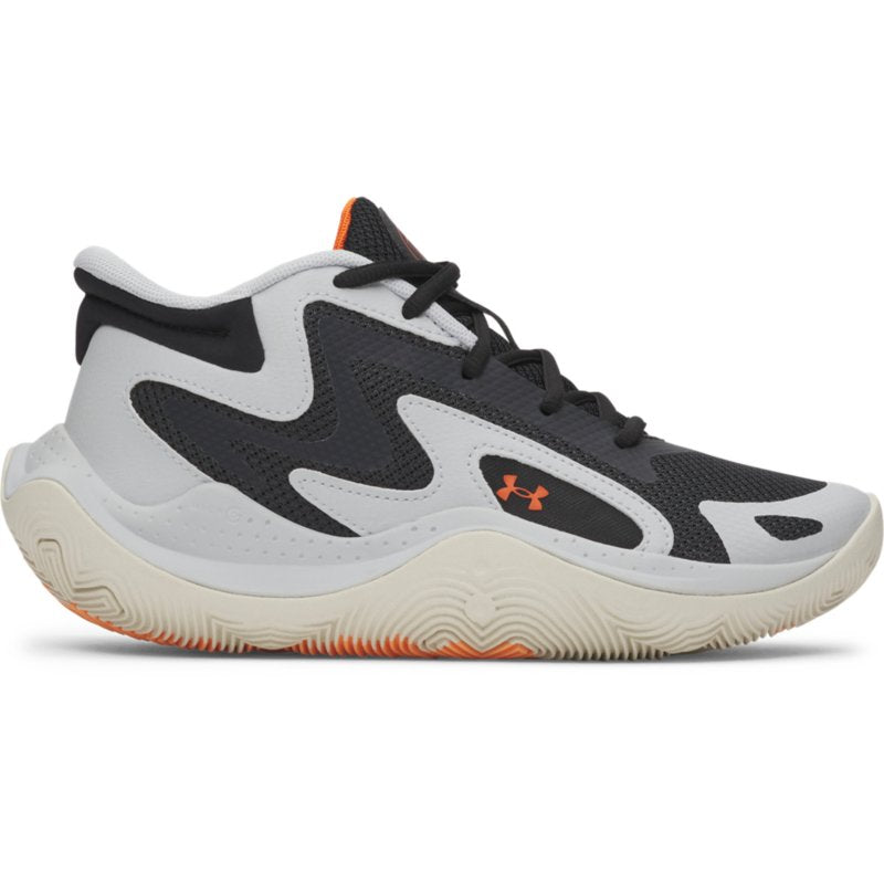 UNDER ARMOUR Chaussures de basketball garçon Grade School Jet '25 Gris, noir et orange