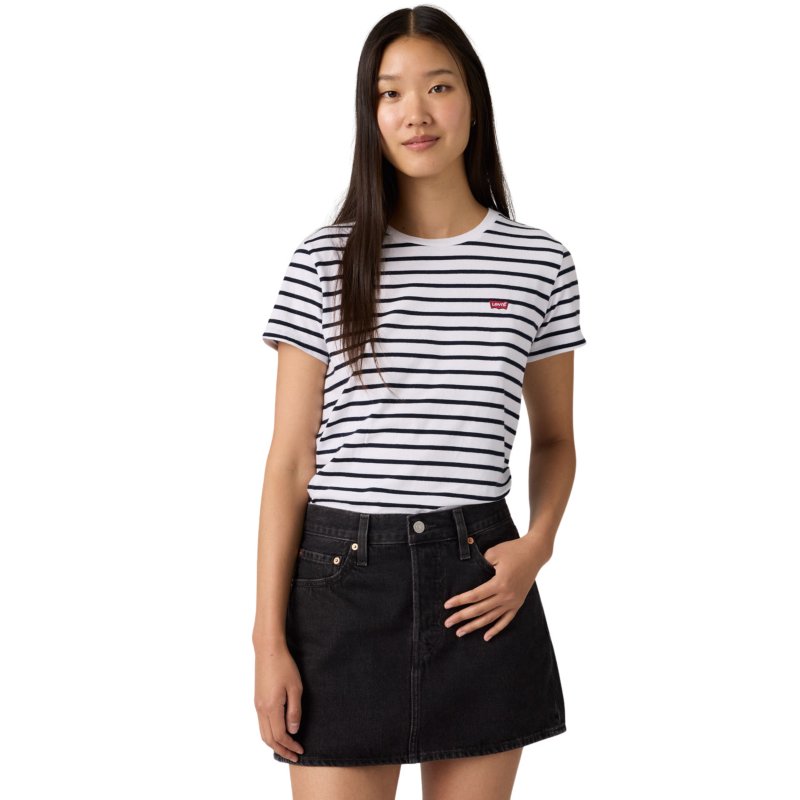 LEVIS Tee-shirt à manches courtes femme Perfect Blanc et bleu