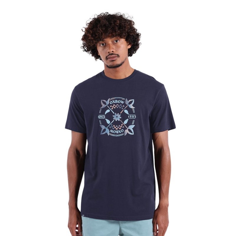 OXBOW Tee-shirt à manches courtes homme Sunfaded Bleu