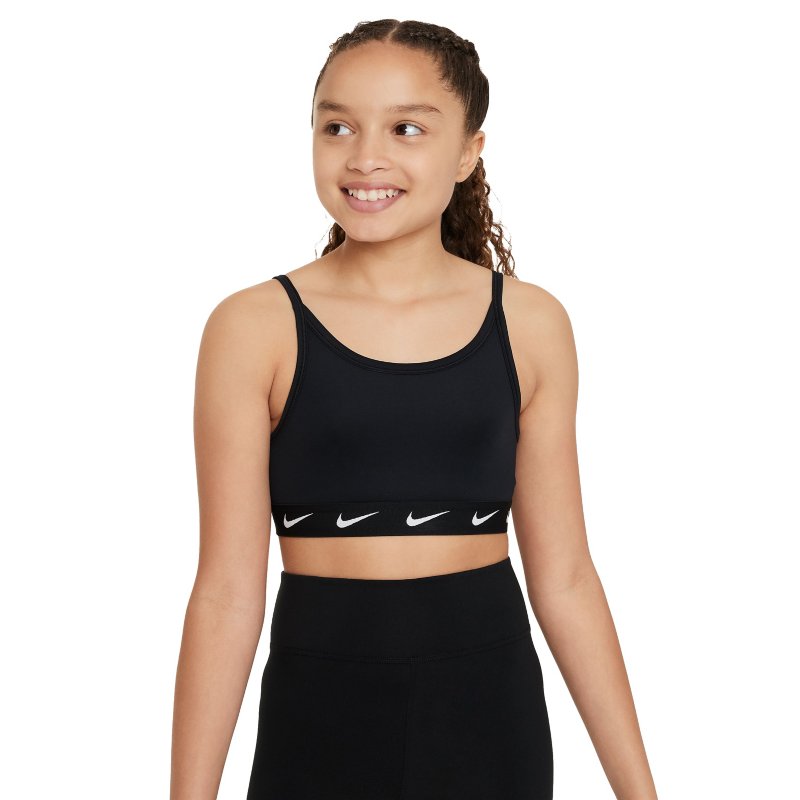 NIKE Brassière de training fille Dri-FIT One Noir et blanc