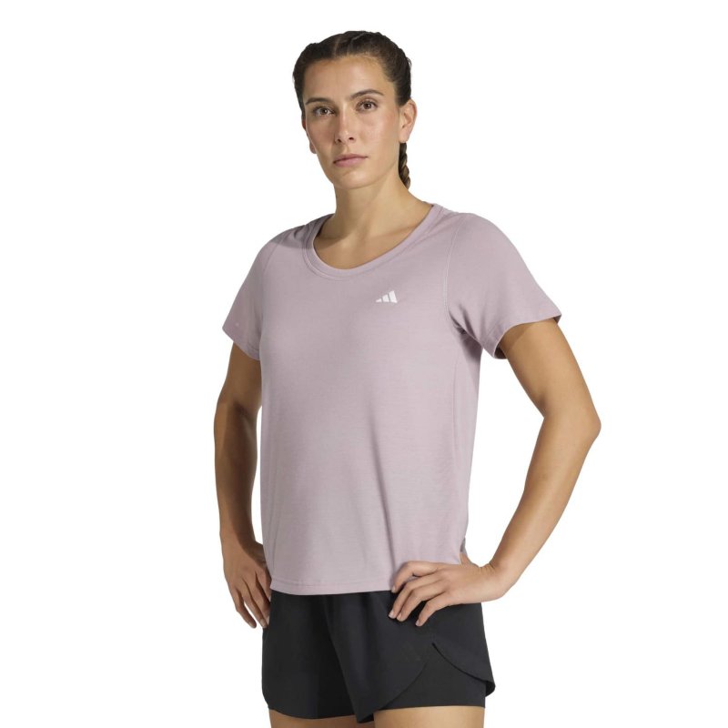 ADIDAS Tee-shirt de training à manches courtes femme encolure dégagée Workout Essentials Violet
