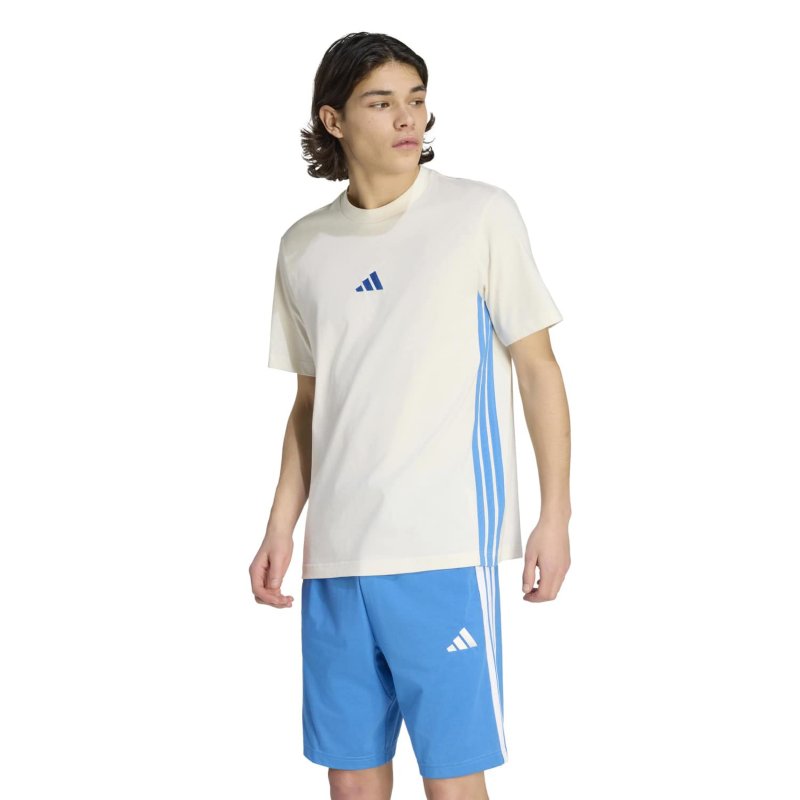 ADIDAS Tee-shirt à manches courtes homme jersey 3 bandes Essentials Blanc